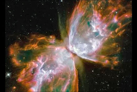 Butterfly Nebula from newly repaired NASA Hubble Sapce Telescope