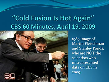 Image from CBS 60 Minutes website story hyping cold fusion.