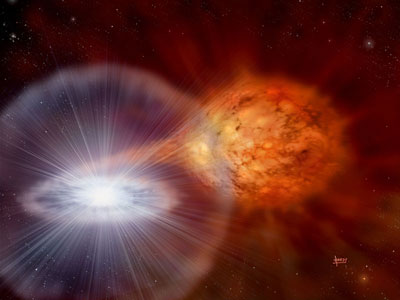 White Dwarf  and red giant