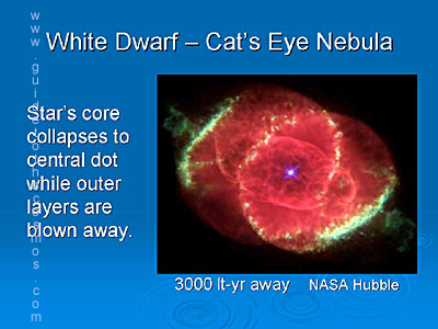 cat's eye nebula - white dwarf